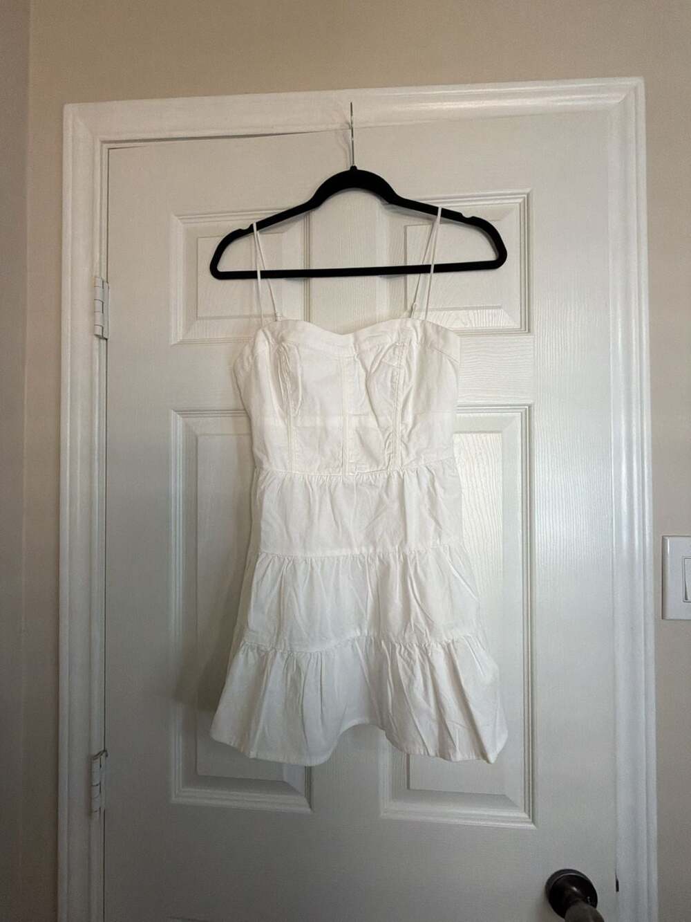 Florence White Tiered Mini Dress Size M